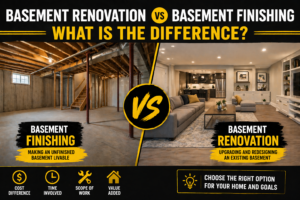 basement renovation vs basement finishing